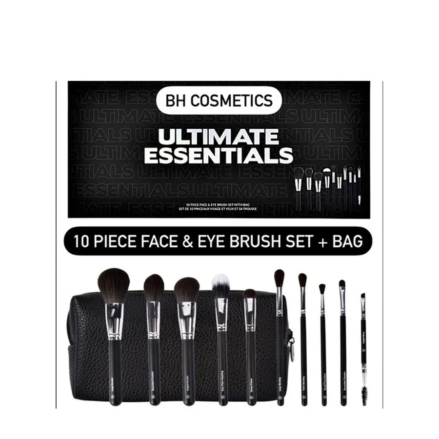 BH Cosmetics Ultimate Essentials - 10 Pc Brush Set + Bag