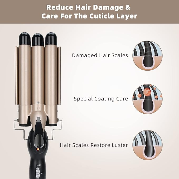 Triple Wave Hair Curler, Waver Crimper Hair Styling