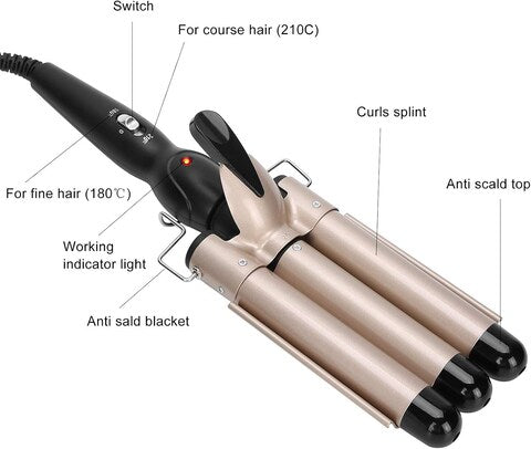 Triple Wave Hair Curler, Waver Crimper Hair Styling