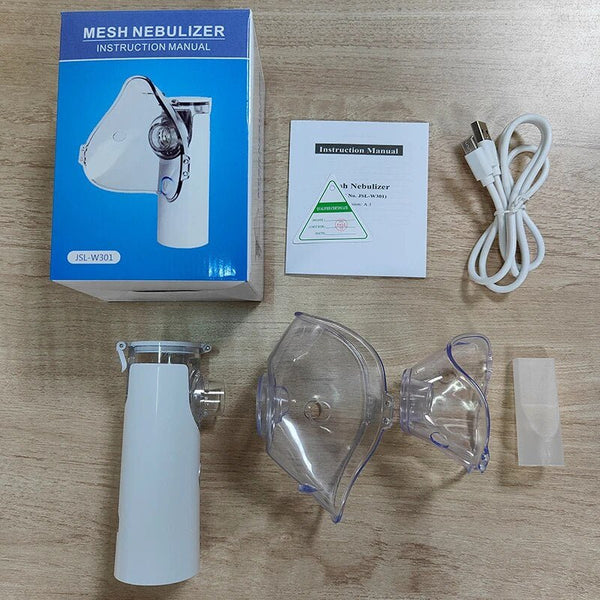 Portable Mesh Nebulizer Machine JSL-W302 with Masks & Mini Inhaler for Kids & Adults