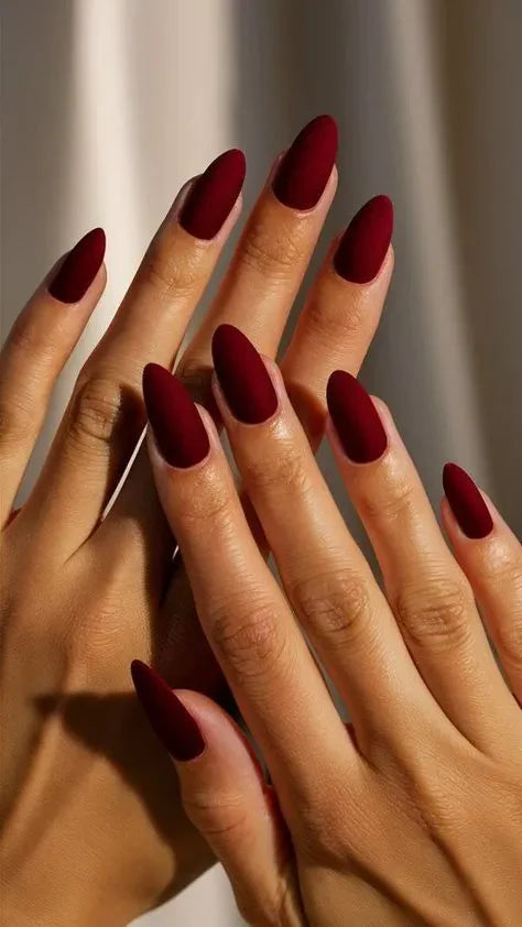 Matte Mehron Almond Shape Nails