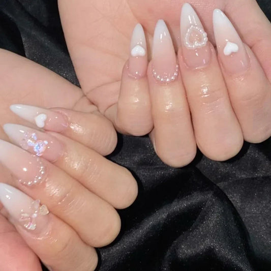 Stylish Nude color Almond Nails