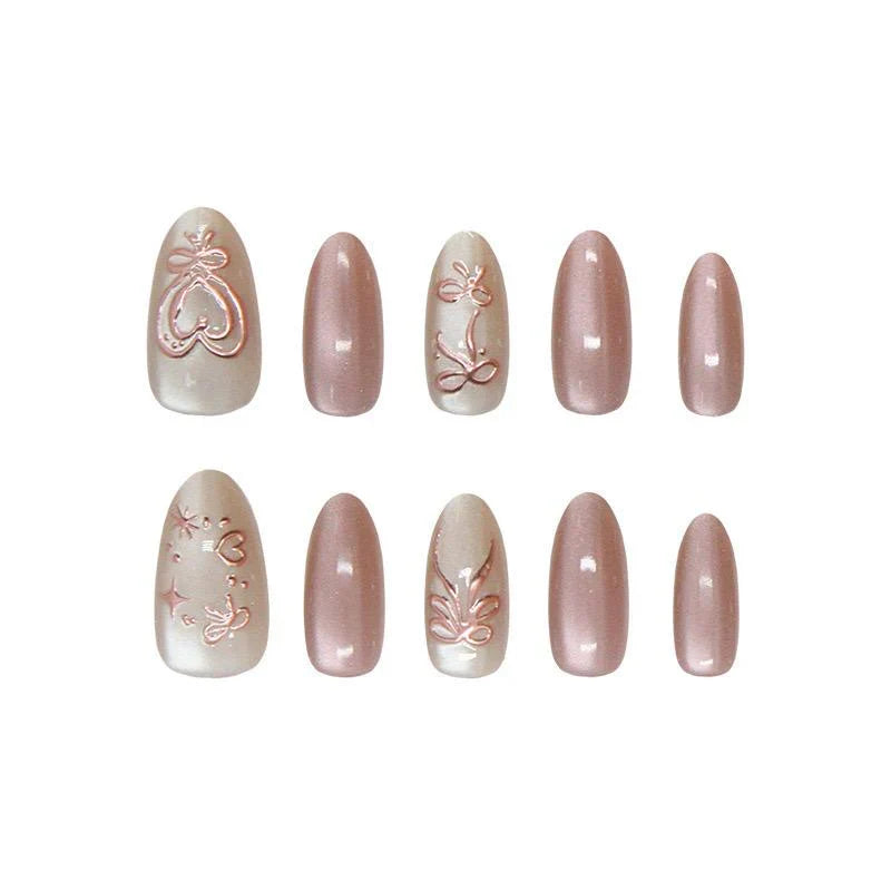 3D cat eye glitter Nails-104- FREE Nail-kit included with this Nails pack