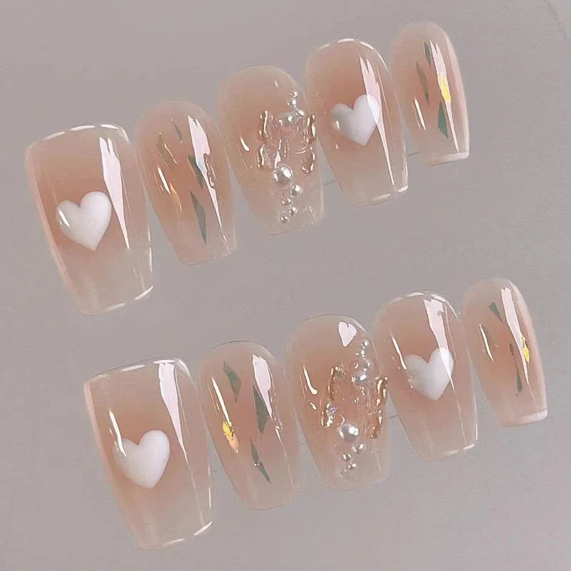 3D Stylish Nude color nails